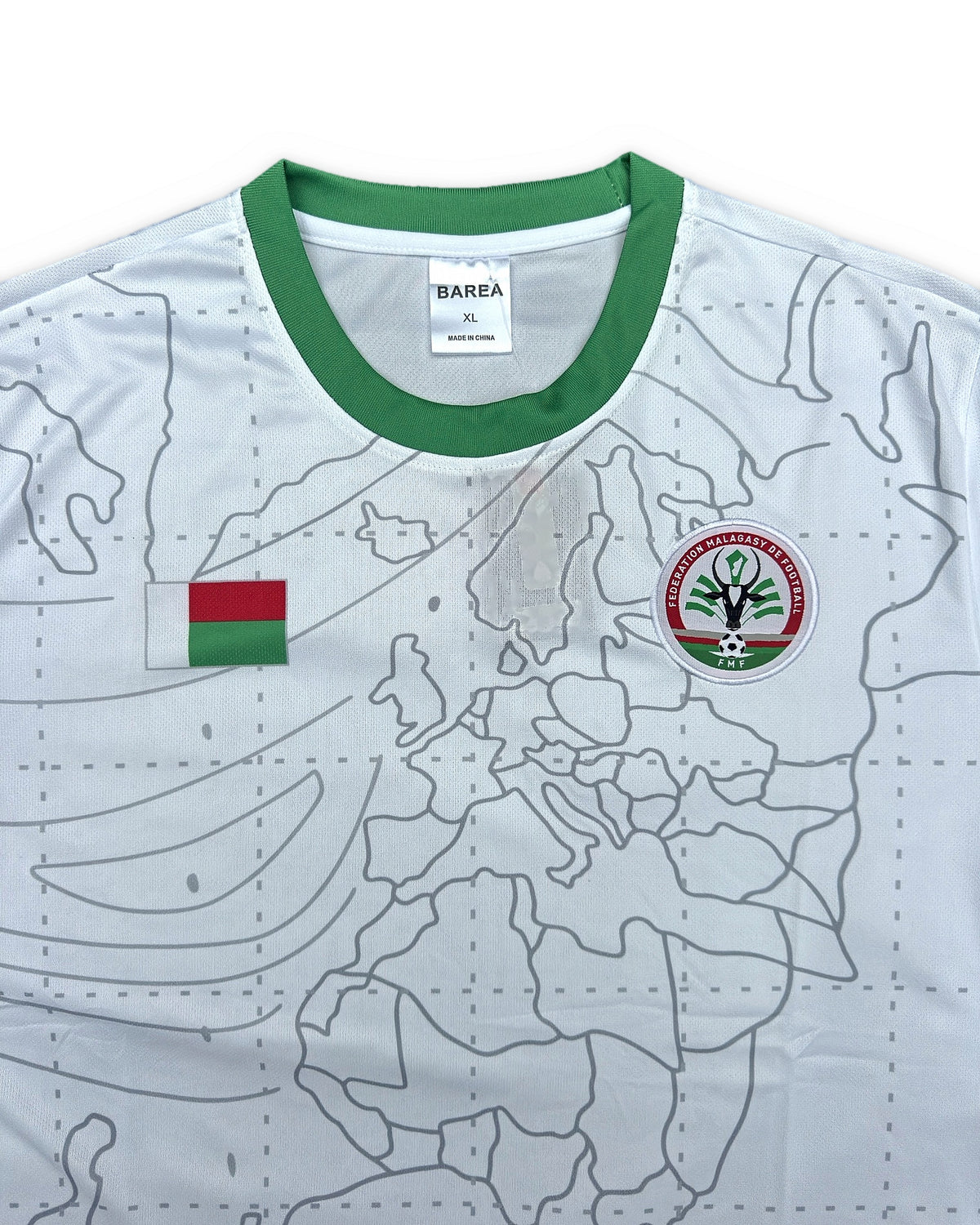 Maillot Barea Monde – écusson brodé de la Fédération Malagasy de Football et drapeau malgache